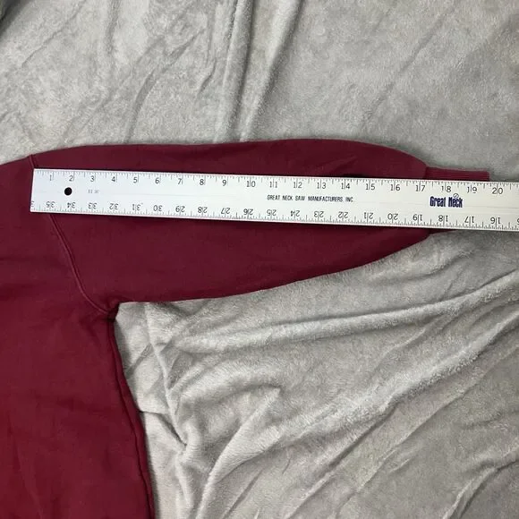 Tommy Jeans Sweatshirt Mens M Burgundy Embroidered Crest Logo Crewneck Pullover - Picture 8 of 12